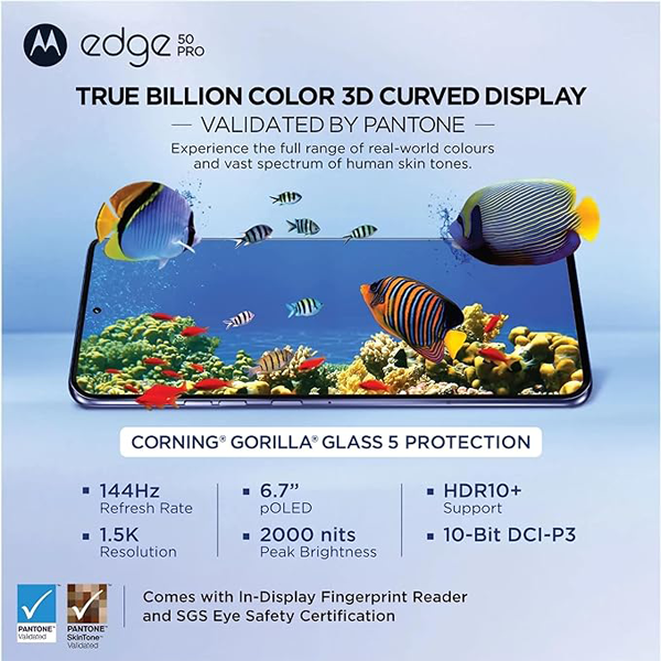 Buy Motorola Edge 50 Pro 5G with 125W Charger 12 GB RAM 256 GB Black Beauty Mobile Phone - Vasanth and Co